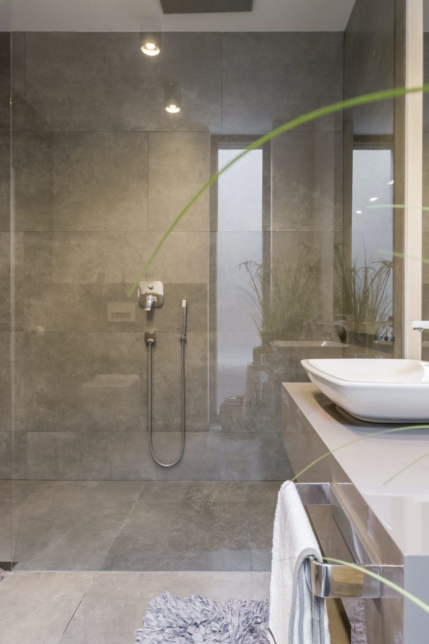 Bathroom with spacious shower